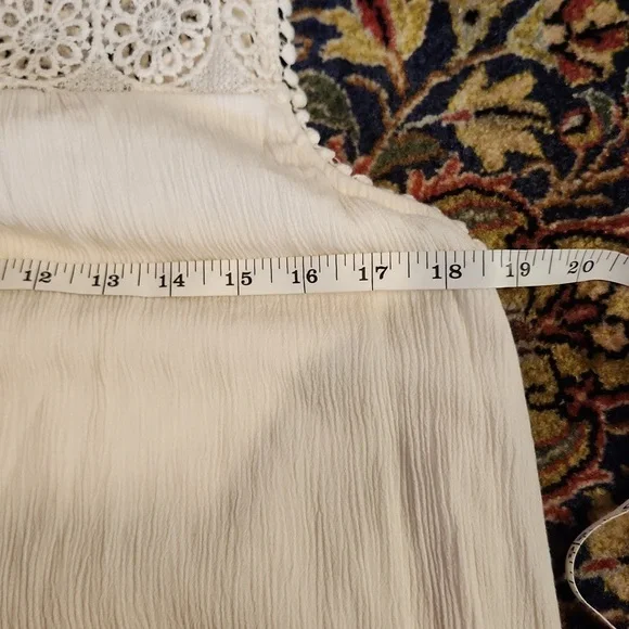 Hint Of Mint Lace Gauze Ivory Boho Dress S - Picture 6 of 10